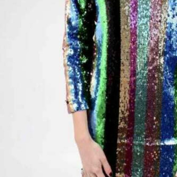 Sanctuary Sequined Over the Rainbow PRIDE LBGTQ Fun Party Dress Small NWT - Picture 4 of 16